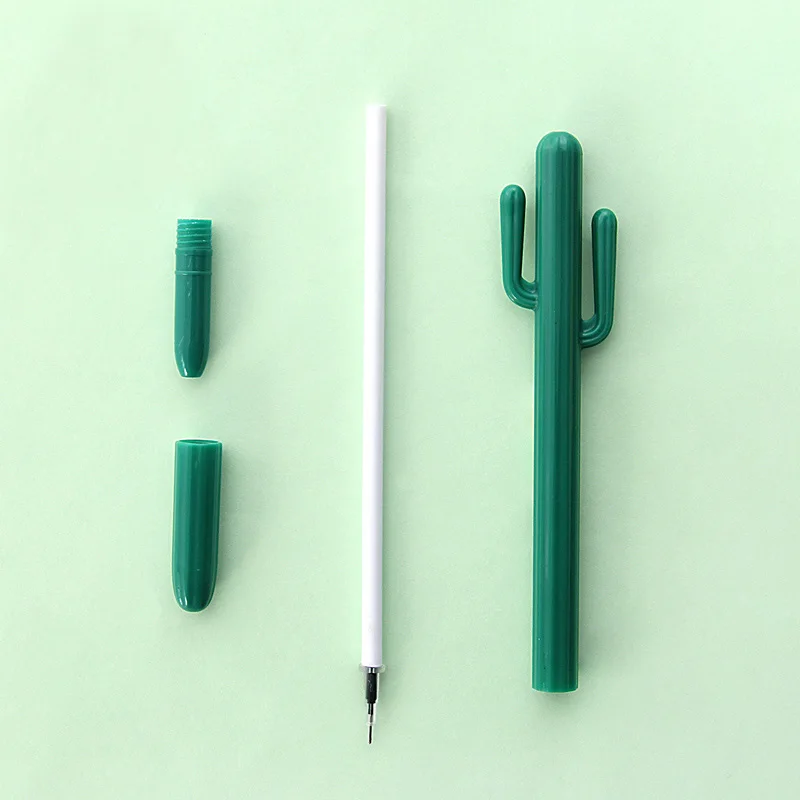 Cactus Kawaii Gel Pens Novelty Green Plants School Stationery