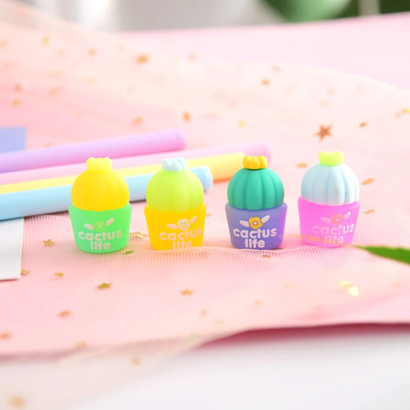 Cactus Kawaii Gel Pens Novelty Green Plants School Stationery