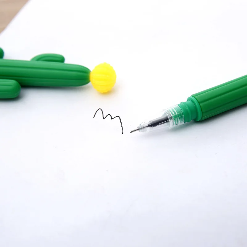 Cactus Kawaii Gel Pens Novelty Green Plants School Stationery