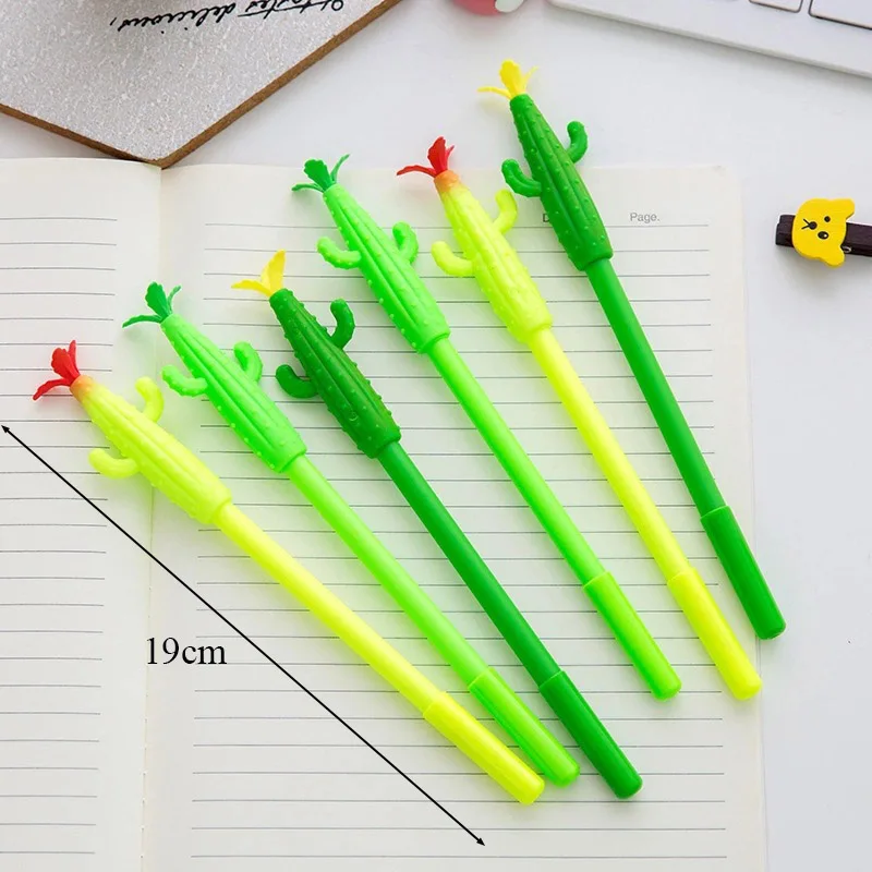 Cactus Kawaii Gel Pens Novelty Green Plants School Stationery