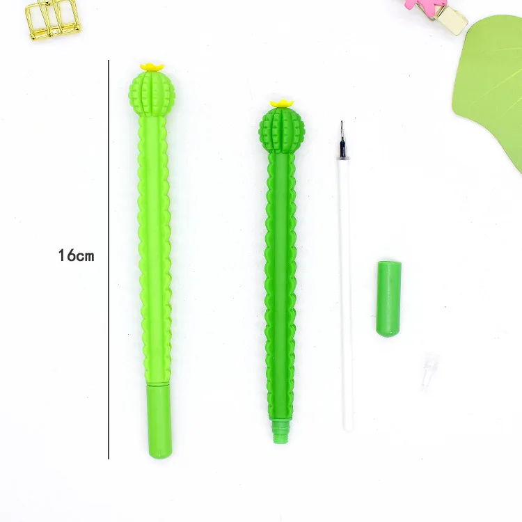 Cactus Kawaii Gel Pens Novelty Green Plants School Stationery