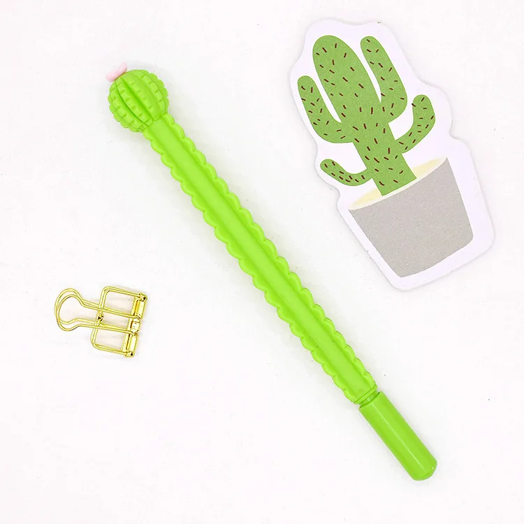 Cactus Kawaii Gel Pens Novelty Green Plants School Stationery