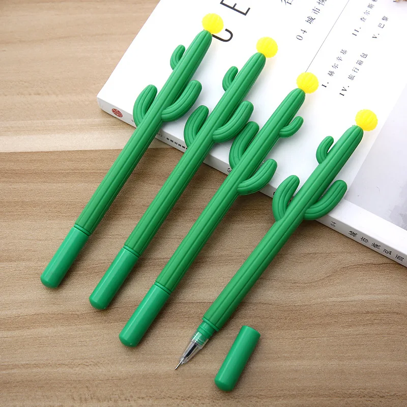 Cactus Kawaii Gel Pens Novelty Green Plants School Stationery