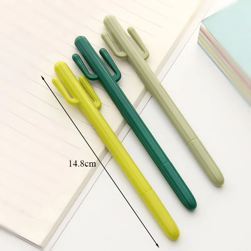 Cactus Kawaii Gel Pens Novelty Green Plants School Stationery