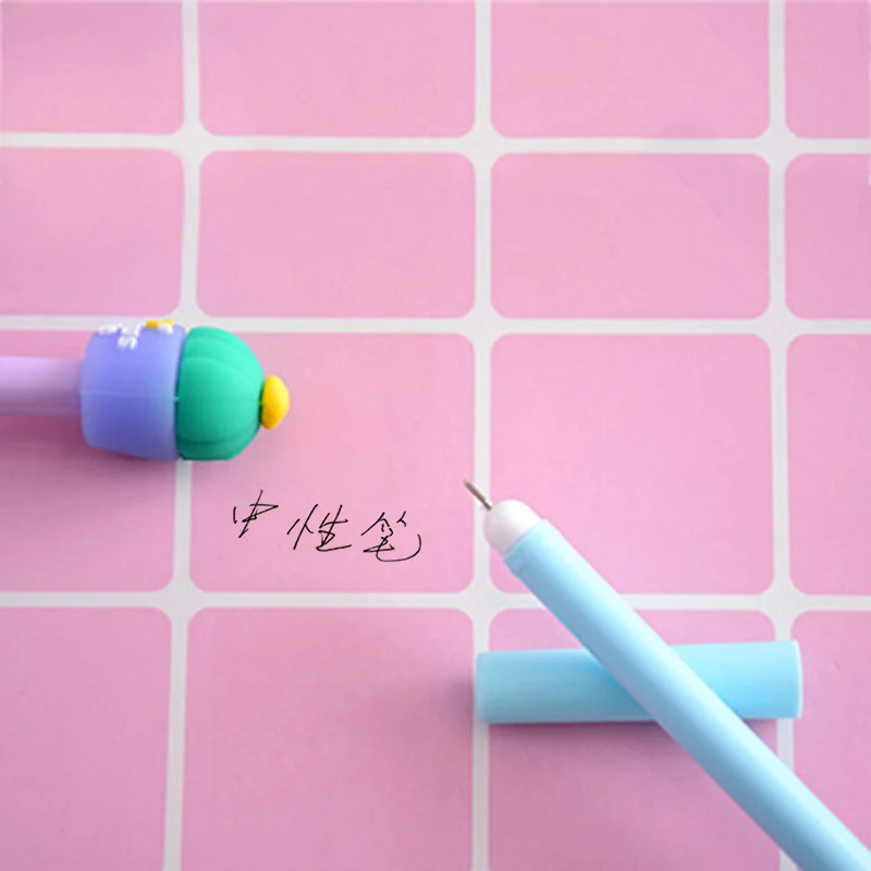 Cactus Kawaii Gel Pens Novelty Green Plants School Stationery