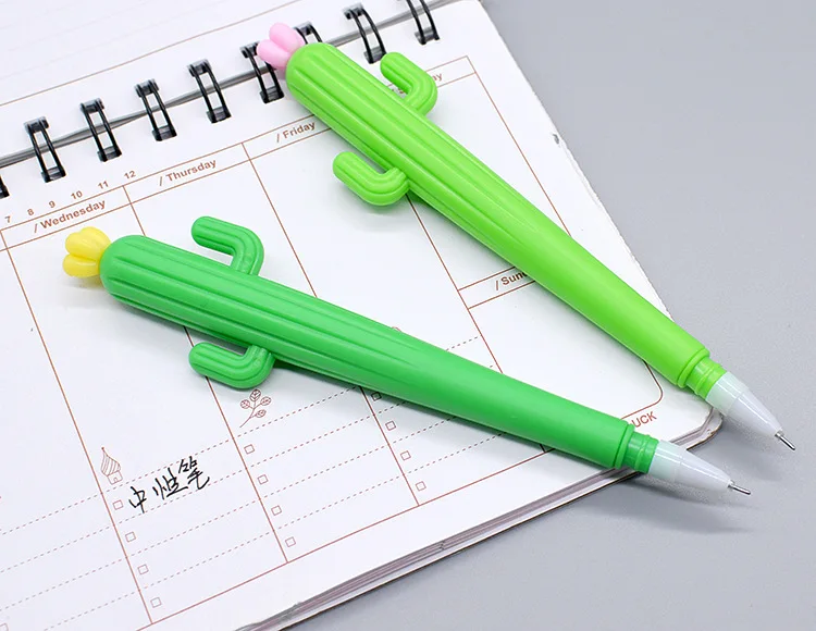 Cactus Kawaii Gel Pens Novelty Green Plants School Stationery