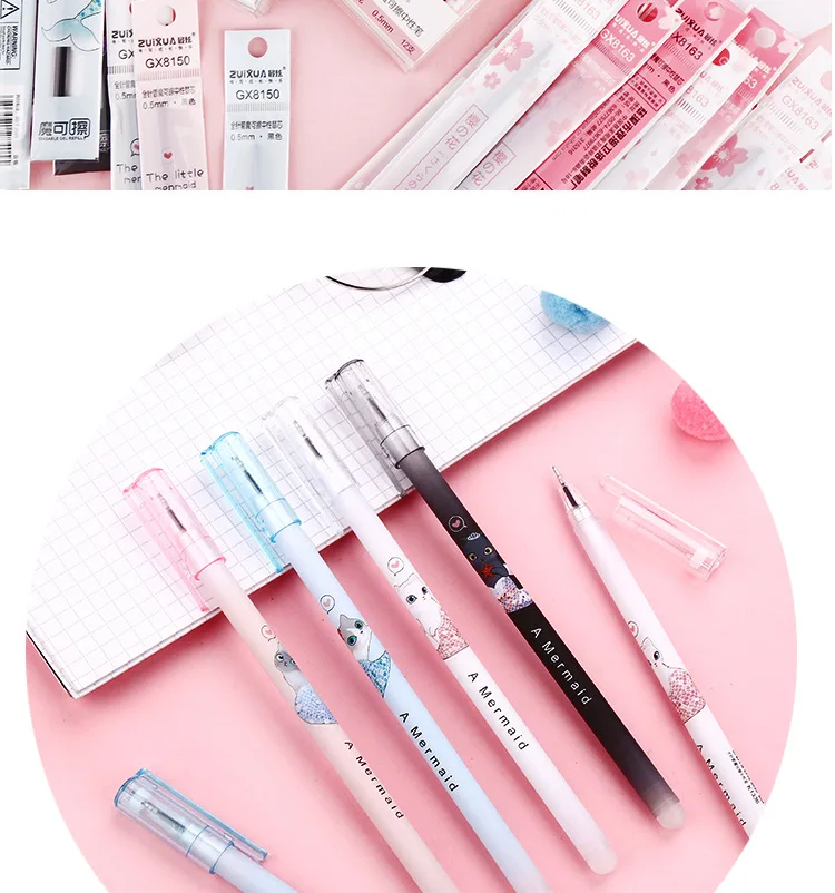 Kawaii Cat Mermaid Stationery Erasable Gel Pen
