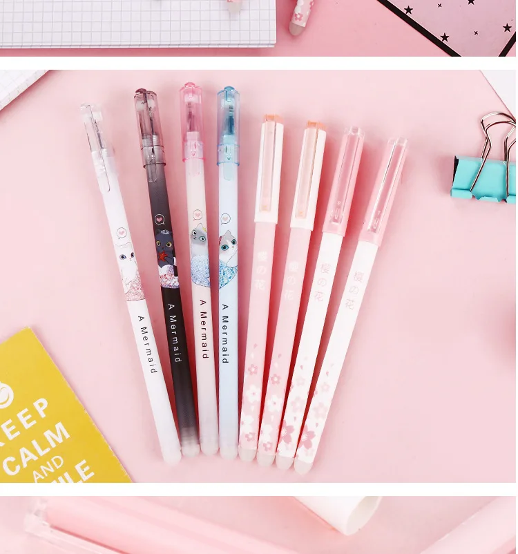 Kawaii Cat Mermaid Stationery Erasable Gel Pen