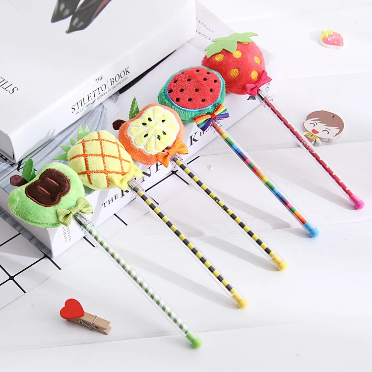 Kawaii Fruit Hairball Candy Color Gel Pens