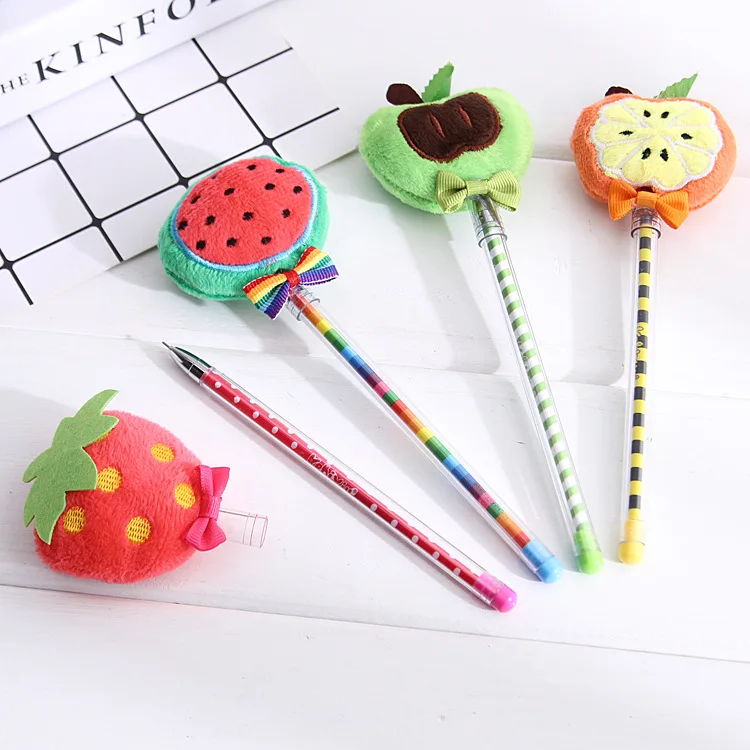 Kawaii Fruit Hairball Candy Color Gel Pens
