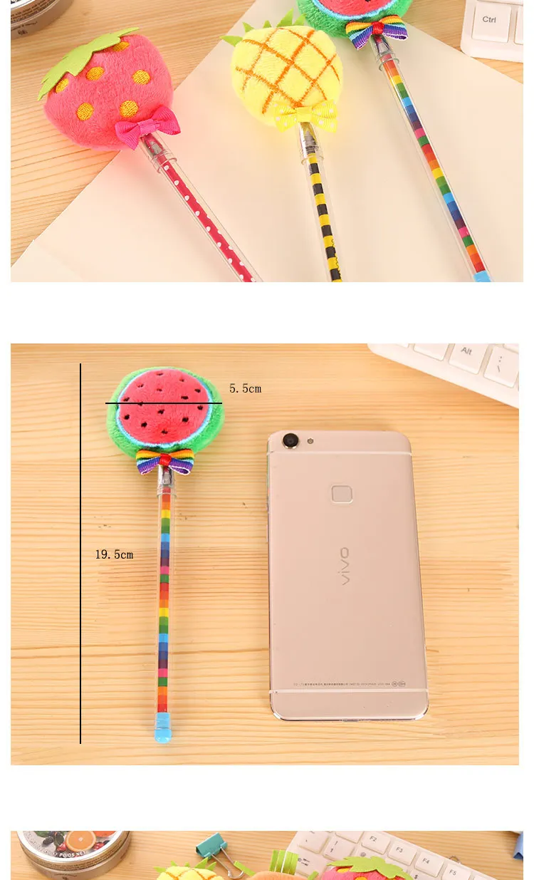 Kawaii Fruit Hairball Candy Color Gel Pens