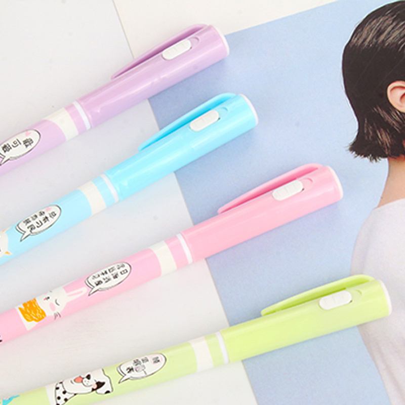 Kawaii Cat Dog Cartoon Magic LED Invisible Ink Gel Pen Kawaii Cat Dog Cartoon Magic LED Invisible Ink Gel Pen