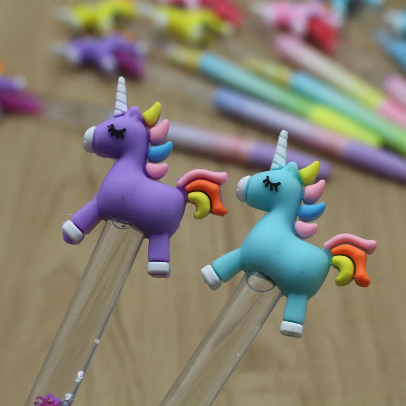 Kawaii Unicorn Quicksand Sequins Stationery Gel Pen For Kids
