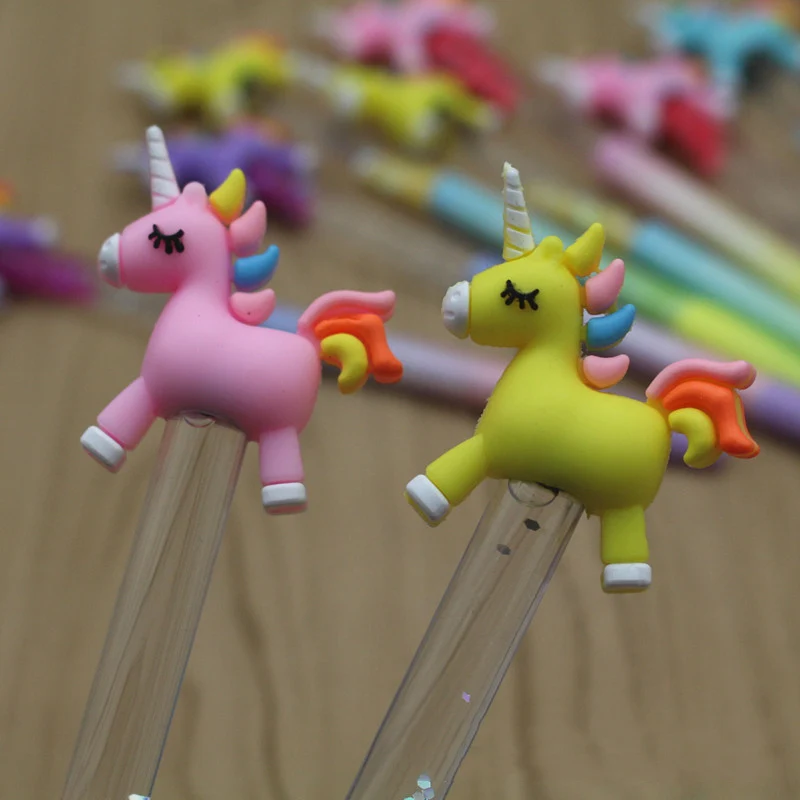 Kawaii Unicorn Quicksand Sequins Stationery Gel Pen For Kids