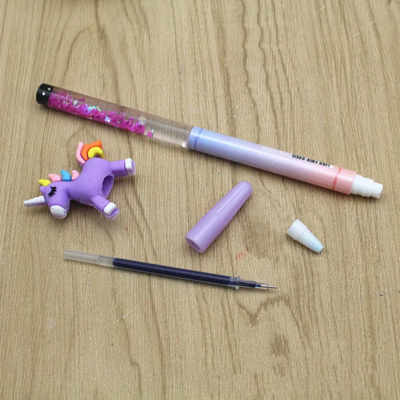 Kawaii Unicorn Quicksand Sequins Stationery Gel Pen For Kids