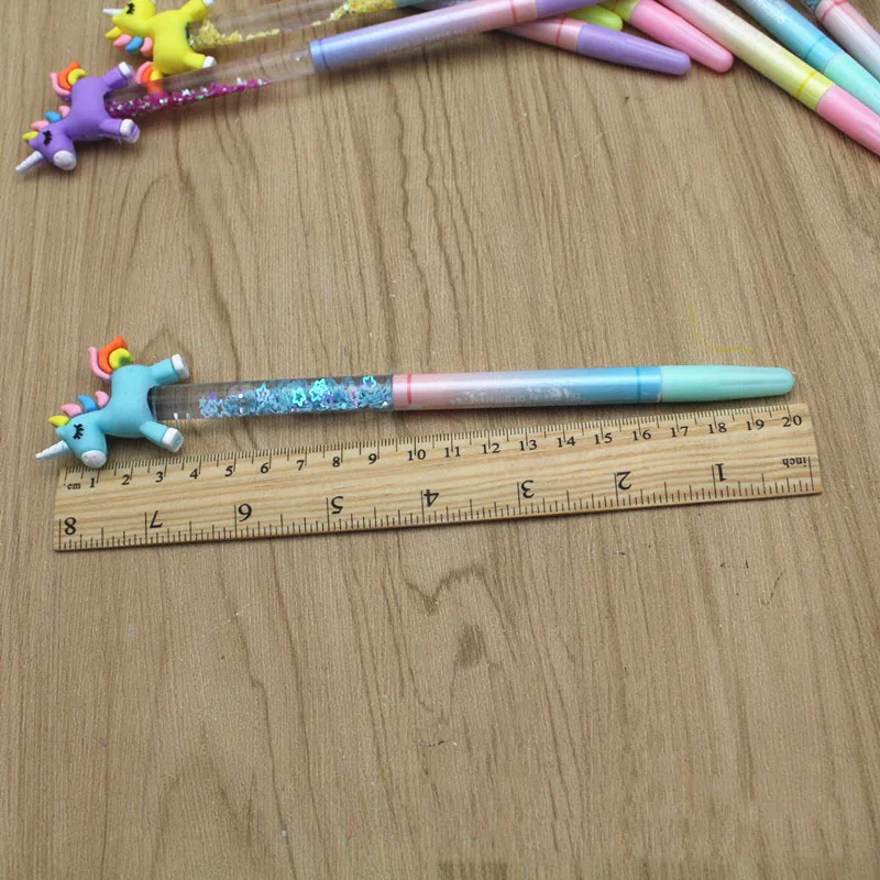 Kawaii Unicorn Quicksand Sequins Stationery Gel Pen For Kids