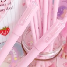 Kawaii Frosted Pink Stationery Neutral Plastic Gel Pen Kawaii Frosted Pink Stationery Neutral Plastic Gel Pen