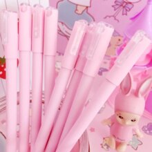 Kawaii Frosted Pink Stationery Neutral Plastic Gel Pen Kawaii Frosted Pink Stationery Neutral Plastic Gel Pen