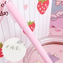 Kawaii Frosted Pink Stationery Neutral Plastic Gel Pen Kawaii Frosted Pink Stationery Neutral Plastic Gel Pen