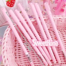 Kawaii Frosted Pink Stationery Neutral Plastic Gel Pen Kawaii Frosted Pink Stationery Neutral Plastic Gel Pen