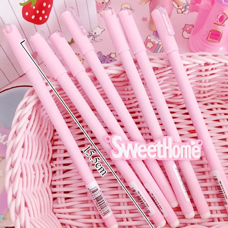 Kawaii Frosted Pink Stationery Neutral Plastic Gel Pen