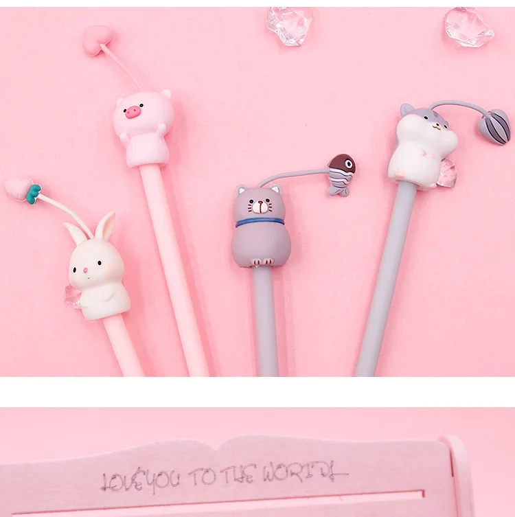 Kawaii Cartoon Pig Rabbit Style Stationery Gel Pen