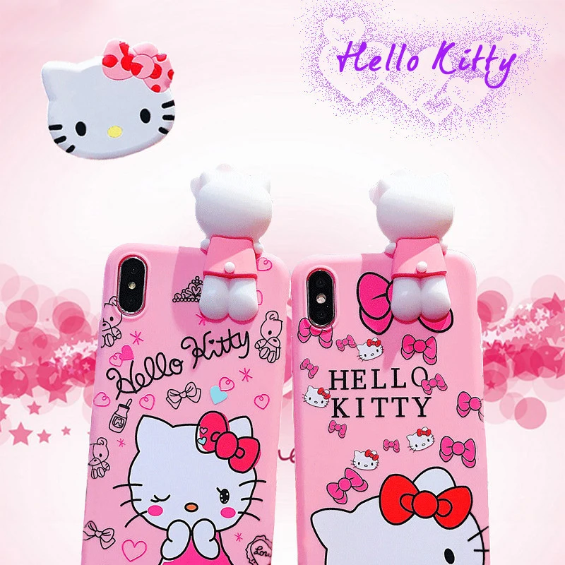 Hello Kitty Cartoon Soft Silicone Phone Case