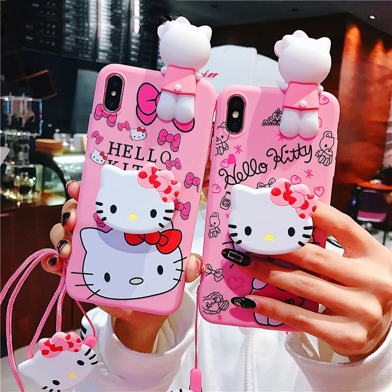 Hello Kitty Cartoon Soft Silicone Phone Case