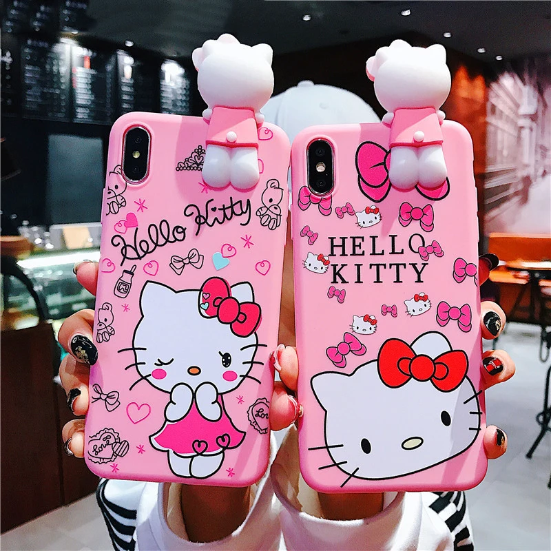 Hello Kitty Cartoon Soft Silicone Phone Case