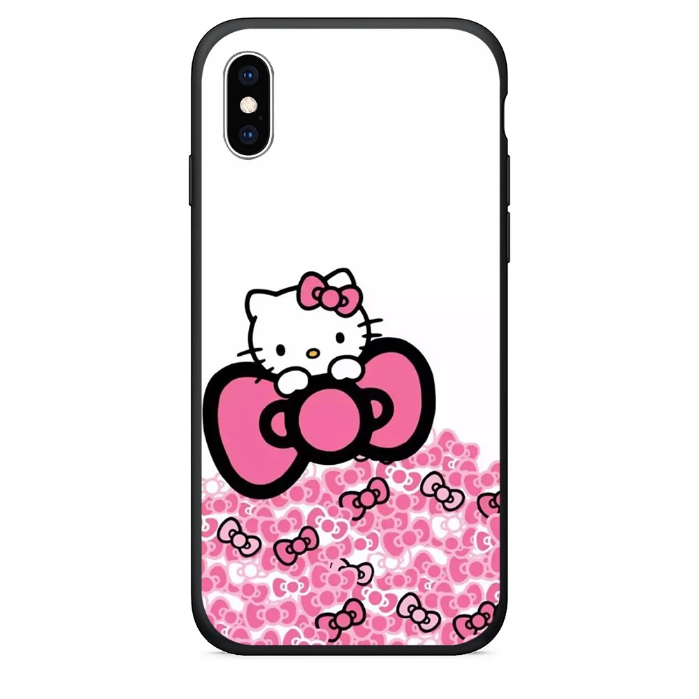Hello Kitty Silicone Phone Case For iPhone 8 Plus 6 6s se x xr xs max 5s Phone Cover