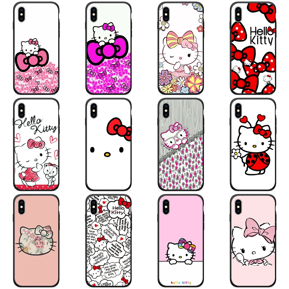 Hello Kitty Silicone Phone Case For iPhone 8 Plus 6 6s se x xr xs max 5s Phone Cover