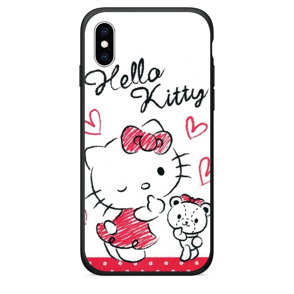 Hello Kitty Silicone Phone Case For iPhone 8 Plus 6 6s se x xr xs max 5s Phone Cover
