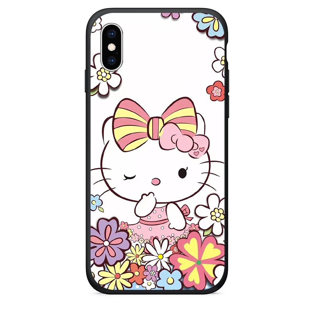 Hello Kitty Silicone Phone Case For iPhone 8 Plus 6 6s se x xr xs max 5s Phone Cover