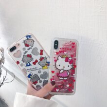 Hello Kitty Cartoon Liquid Glitter Phone Case Hello Kitty Cartoon Liquid Glitter Phone Case