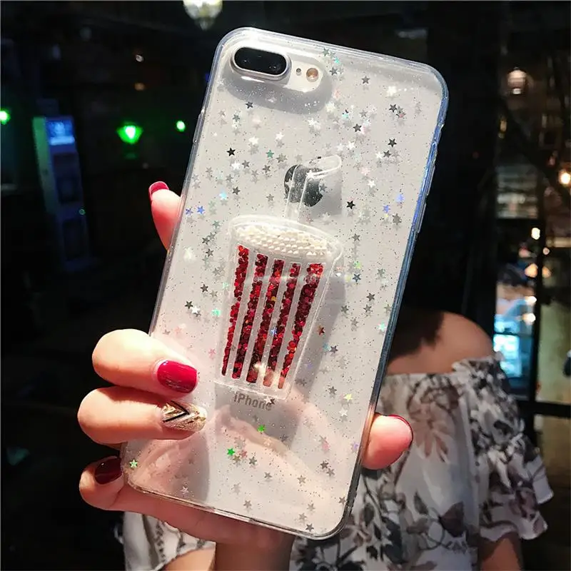 Hello Kitty Ice Cream Quicksand Bling Glitter Star Phone Case