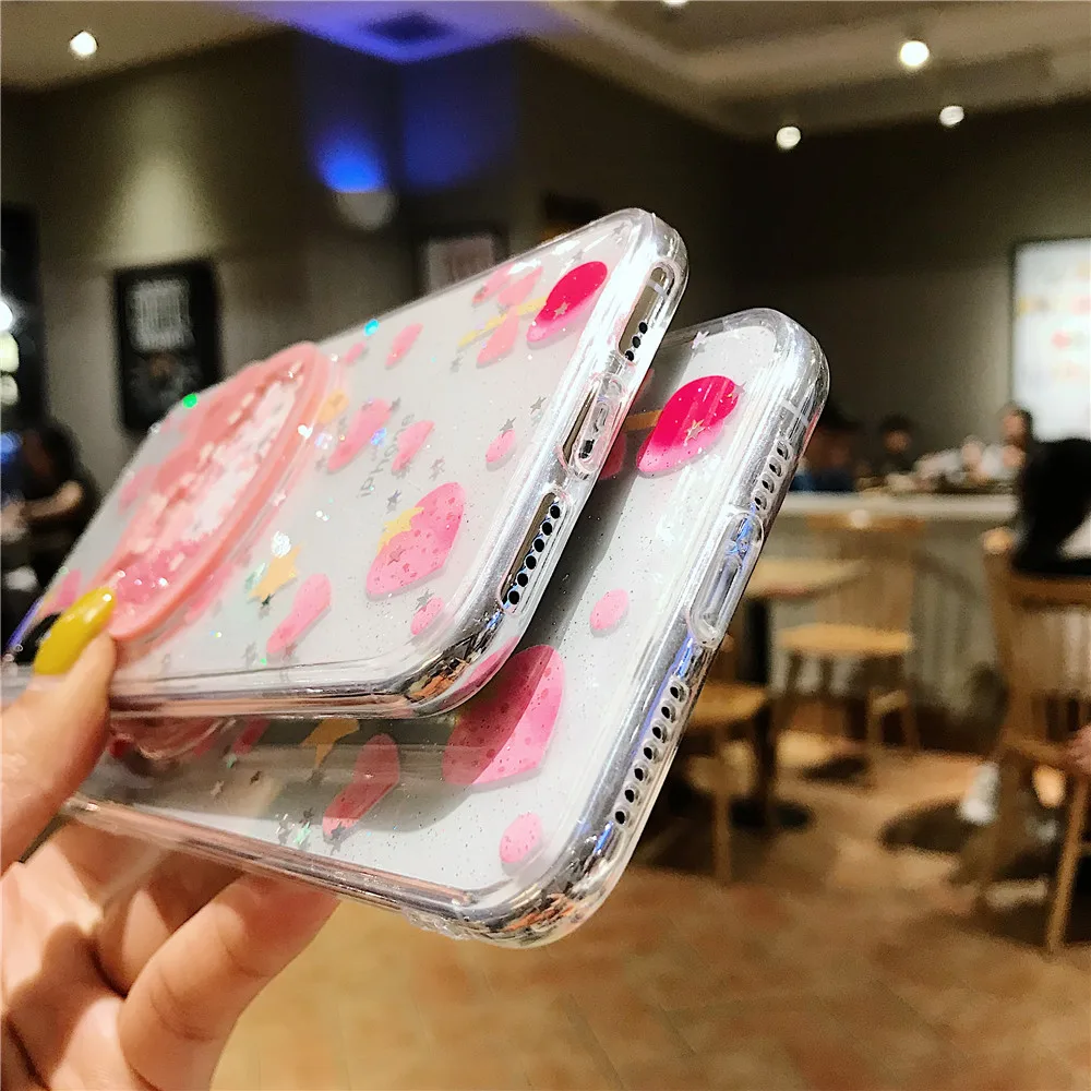 Hello Kitty Glitter Sequins Love Heart Quicksand Bling Laser Phone Case Hello Kitty Glitter Sequins Love Heart Quicksand Bling Laser Phone Case