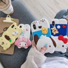 My Melody Hello Kitty 3D Cartoon Soft Silicone Phone Case With Lanyard My Melody Hello Kitty 3D Cartoon Soft Silicone Phone Case With Lanyard