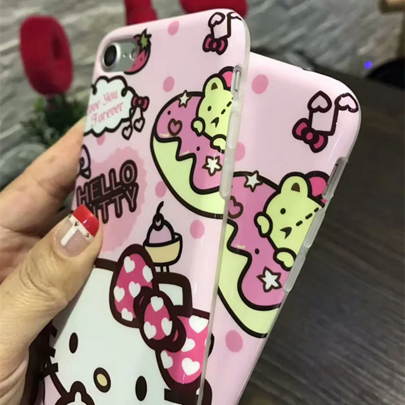 Hello Kitty Soft Phone Case For iPhone 11pro max X XR XSMAX 6 7 8plus Hello Kitty Soft Phone Case For iPhone 11pro max X XR XSMAX 6 7 8plus
