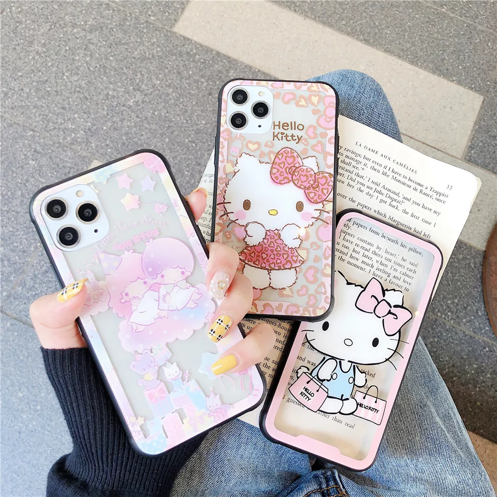 Hello Kitty Little Twin Stars Cartoon Tempered Glass Phone Case