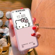 Hello Kitty Cartoon Tempered Glass Two-Piece Phone Case Hello Kitty Cartoon Tempered Glass Two-Piece Phone Case