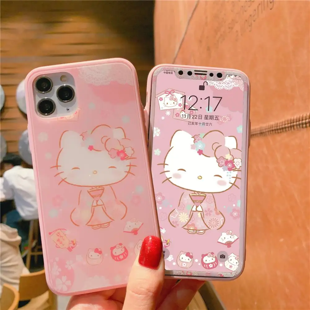 Kimono Hello Kitty Tempered Glass Phone Case