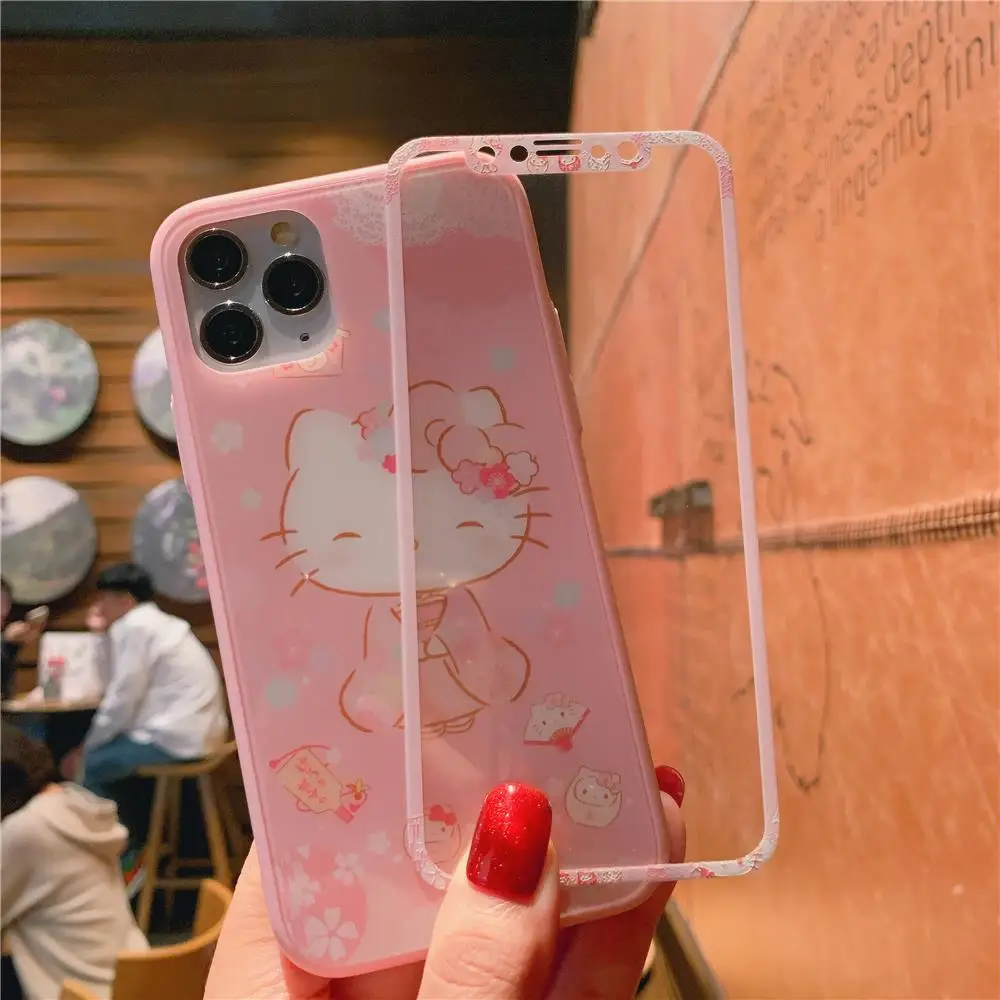 Kimono Hello Kitty Tempered Glass Phone Case