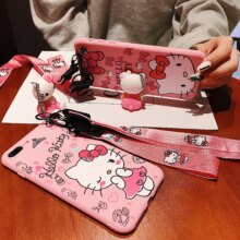 Hello Kitty 3D Cartoon Soft Silicone Phone Case With Lanyard Hello Kitty 3D Cartoon Soft Silicone Phone Case With Lanyard