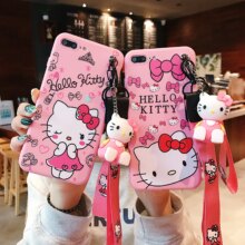 Hello Kitty 3D Cartoon Soft Silicone Phone Case With Lanyard Hello Kitty 3D Cartoon Soft Silicone Phone Case With Lanyard