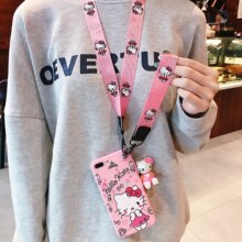 Hello Kitty 3D Cartoon Soft Silicone Phone Case With Lanyard Hello Kitty 3D Cartoon Soft Silicone Phone Case With Lanyard