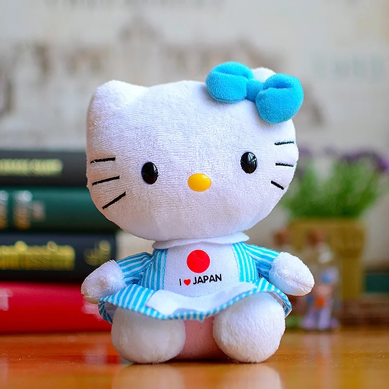 Hello Kitty Bow Cartoon Rainbow Candy Pattern Plush Toys