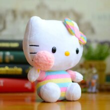 Hello Kitty Bow Cartoon Rainbow Candy Pattern Plush Toys Hello Kitty Bow Cartoon Rainbow Candy Pattern Plush Toys