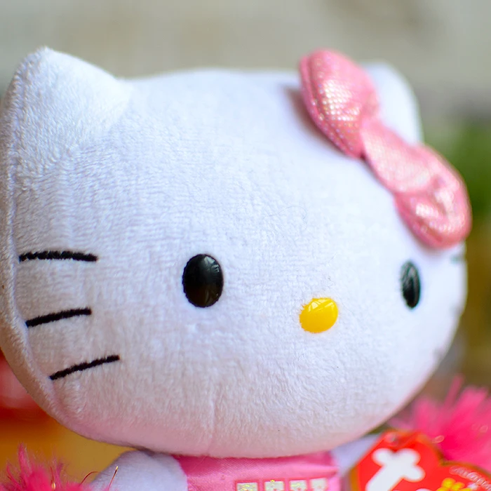 Hello Kitty Bow Cartoon Rainbow Candy Pattern Plush Toys