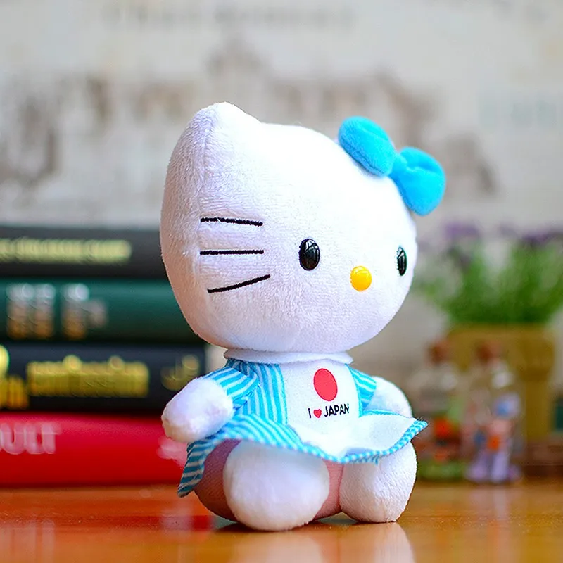 Hello Kitty Bow Cartoon Rainbow Candy Pattern Plush Toys
