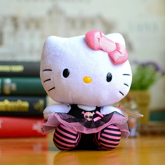 Hello Kitty Bow Cartoon Rainbow Candy Pattern Plush Toys